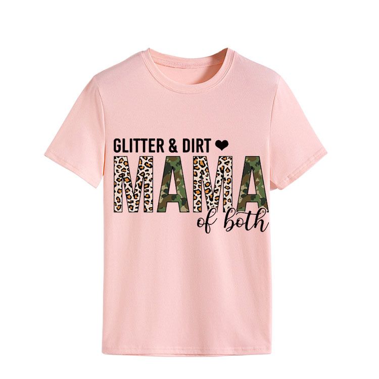 Einfarbiges, lässiges T-Shirt mit Rundhalsausschnitt und Buchstabendruck_voghion.com