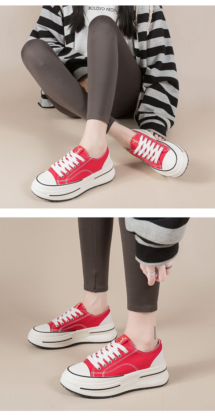 Women’s Shoes Thick Soled Canvas Shoes Women's Shoes Spring And Summer New Board Shoes Ins Versatile Trend Korean Version Of Casual White Shoes Single_voghion.com