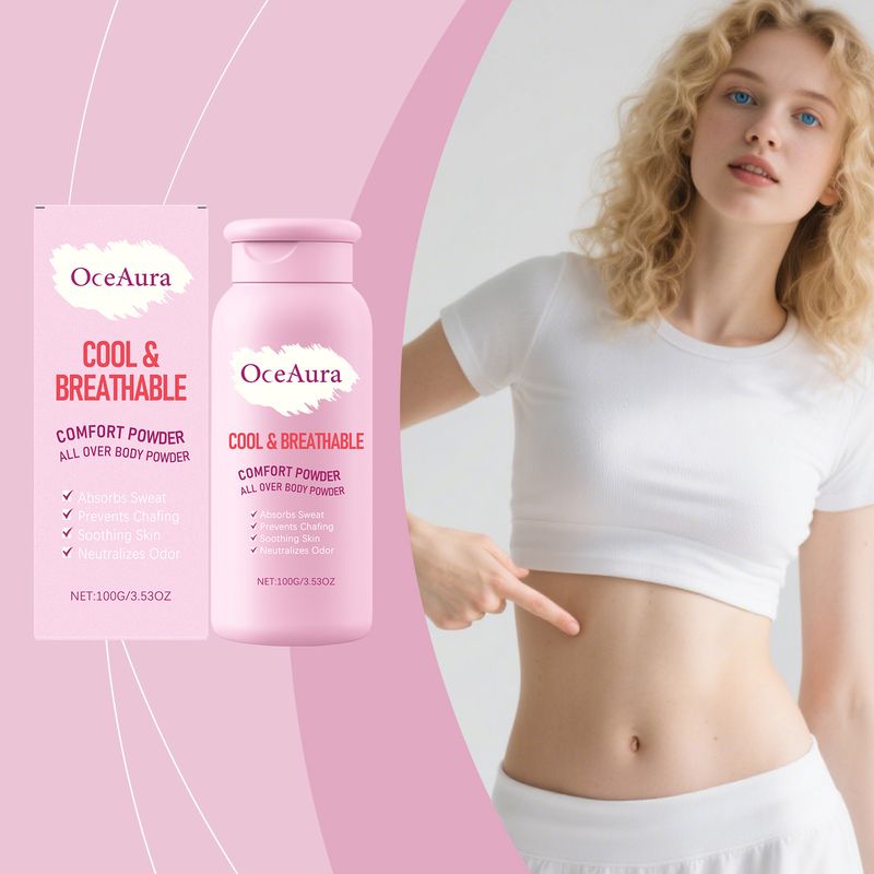 OceAura Large Capacity Body Powder Skin Dry Refreshing Care Family General Cool Non-sticky_voghion.com