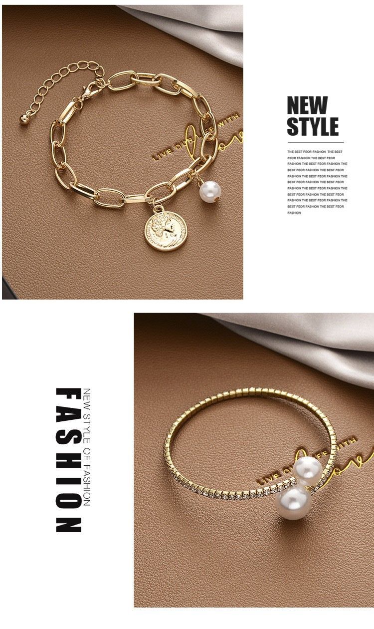 Koreańska bransoletka Joker Pearl damska Ins Style Niche Bransoletka ze stali tytanowej wysokiej jakości Bransoletka dla par Bransoletka biżuteria_voghion.com