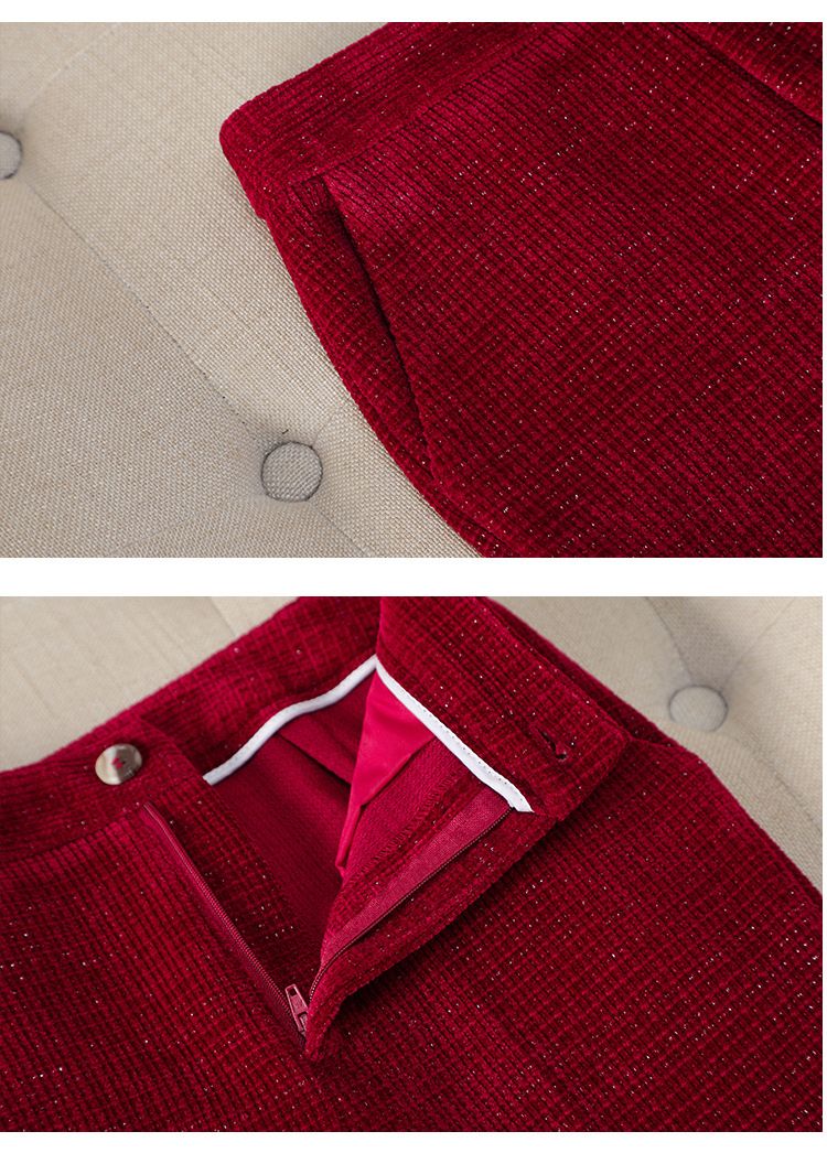 Ensemble tailleur en laine premium pour femme – Blazer et pantalon élégants pour le bureau et les occasions formelles (Kaki/Noir/Rouge, S-4XL)_voghion.com