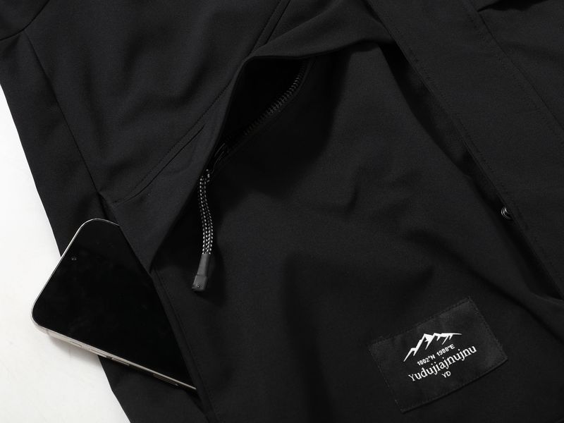 Übergroße Arbeitsjacke für Herren – Wasser- und winddichter Arbeitsmantel mit Reißverschlusstaschen (Schwarz/Burgunderrot, 4XL-11XL)_voghion.com