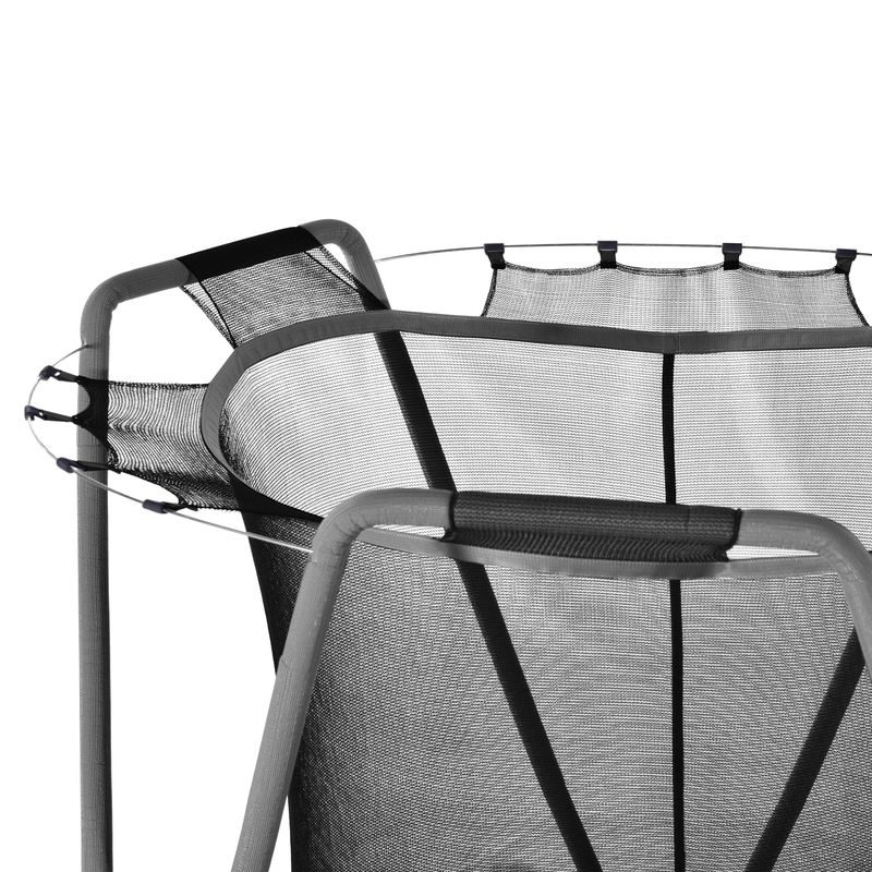 Rundes Gartentrampolin Für Innen- Und Außenbereich, Verzinkter Stahl, Bis 50 Kg, Lila/Grau_voghion.com