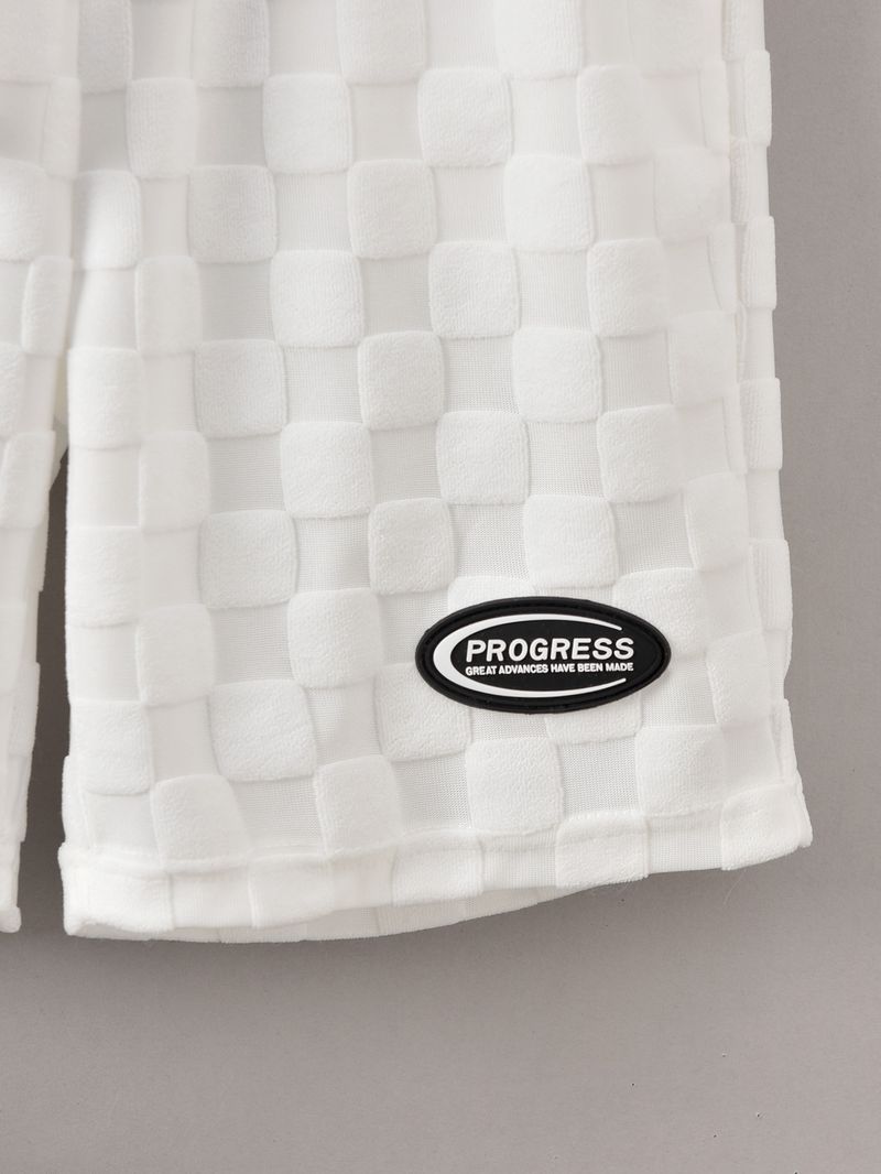 Børnetøj 2024 Forår og sommer Tredimensionelt hvidt stof Kortærmet T-shirt og shorts i to dele_voghion.com