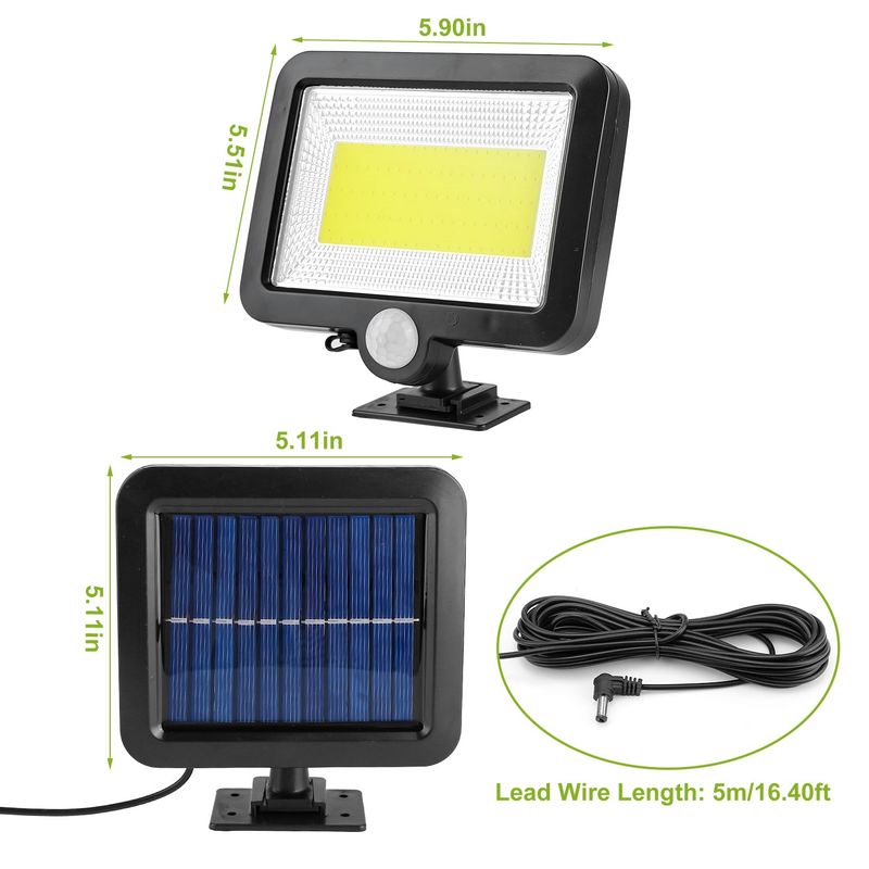 Solar Powered Wall Lights Outdoor 100 LED Beads Motion Sensor Lamp IP65 Waterproof Dusk To Dawn Sensor Light_voghion.com
