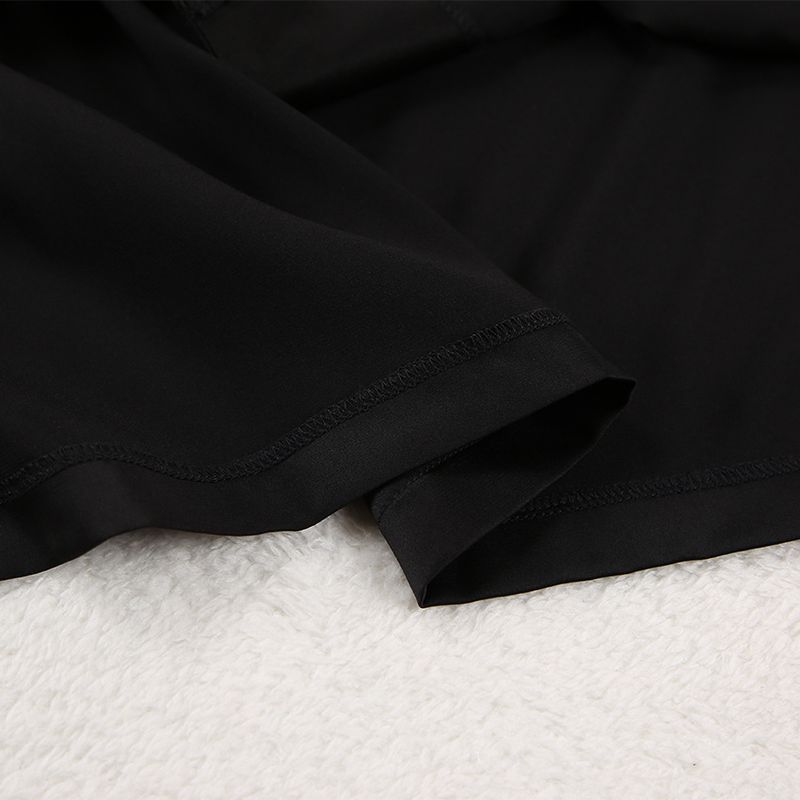 Breathable Soft Satin-Like Long Sleeve Pajama Set For Women - Comfortable Loungewear With Elastic Waistband, Lightweight & Stretchy For All Seasons_voghion.com