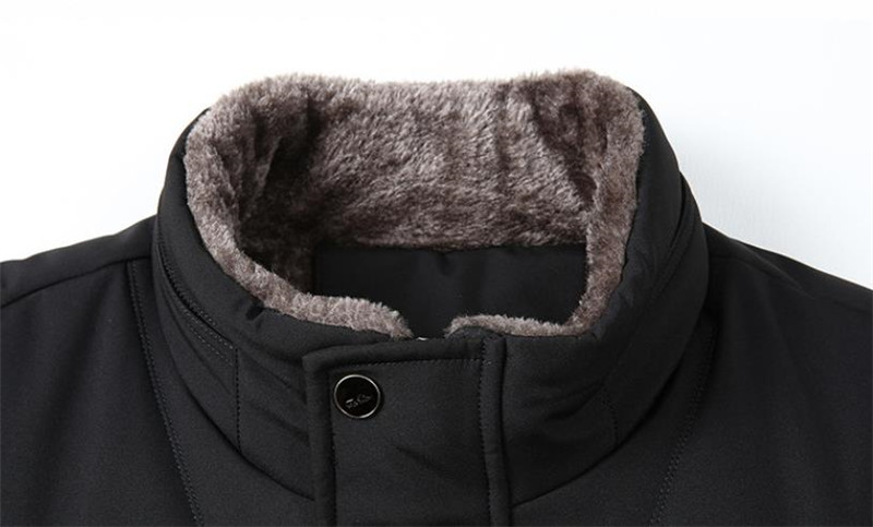 Winter Men's Jacket Warm Fleece Business Casual Stand-up Collar Jacket Parker Thick Coat -30 Degrees Warm Fur Collar_voghion.com