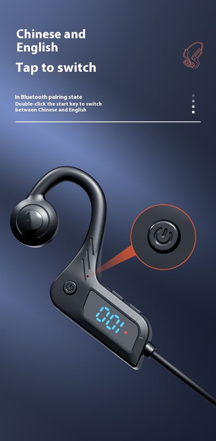 Knochenleitung Bluetooth Kopfhörer Dual Lange Batterie Lebensdauer Ohr Haken Typ Kompatibel Mit_voghion.com