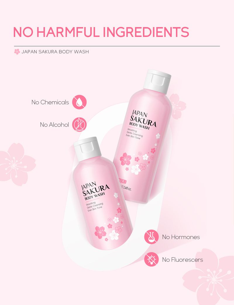 Scrub e trattamenti per il corpo Gel doccia ai fiori di ciliegio giapponese 200 ml Idratante Pelle delicata Detergente Spot_voghion.com