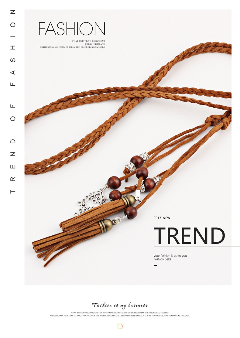 2024 New Korean Handmade Woven Cord Fashion, Casual, Simple And Versatile Women's Sweet Style Pendant With Dress Thin_voghion.com