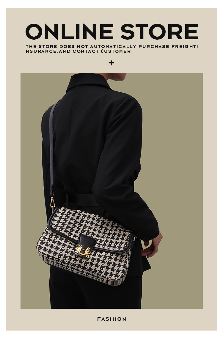 Borse a tracolla di marca pied de poule per le donne Borse da donna eleganti in pelle PU di grande capacità Hobos_voghion.com