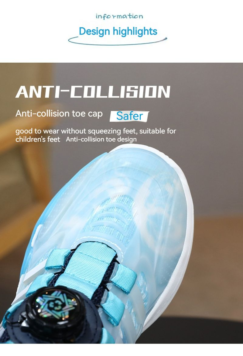 Chaussures de sport pour garçons, nouvelle collection printemps-automne 2023, maille respirante, boucle rotative blanche, pour enfants, course à pied pour filles_voghion.com