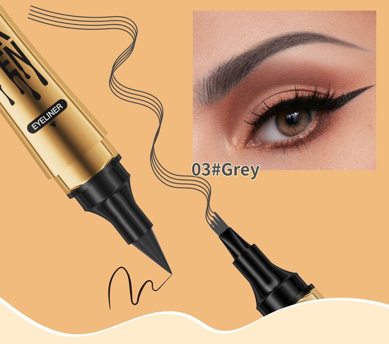 Matita per sopracciglia liquida a quattro punte Hellokiss a doppia testa + eyeliner Matita per sopracciglia impermeabile ad asciugatura rapida nuovo prodotto_voghion.com