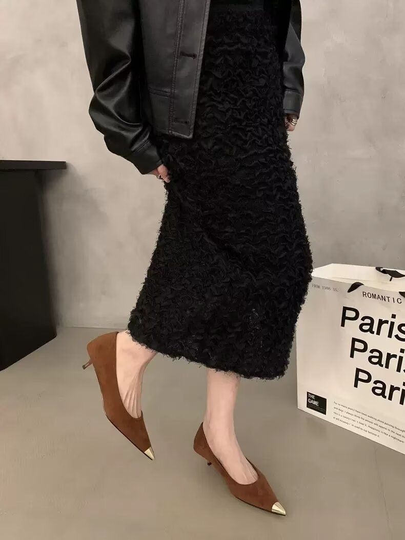 Scarpe da donna con tacco a spillo, tacco a spillo, tacco alto, stile gattino, stile francese, scarpe con gonna profumata_voghion.com