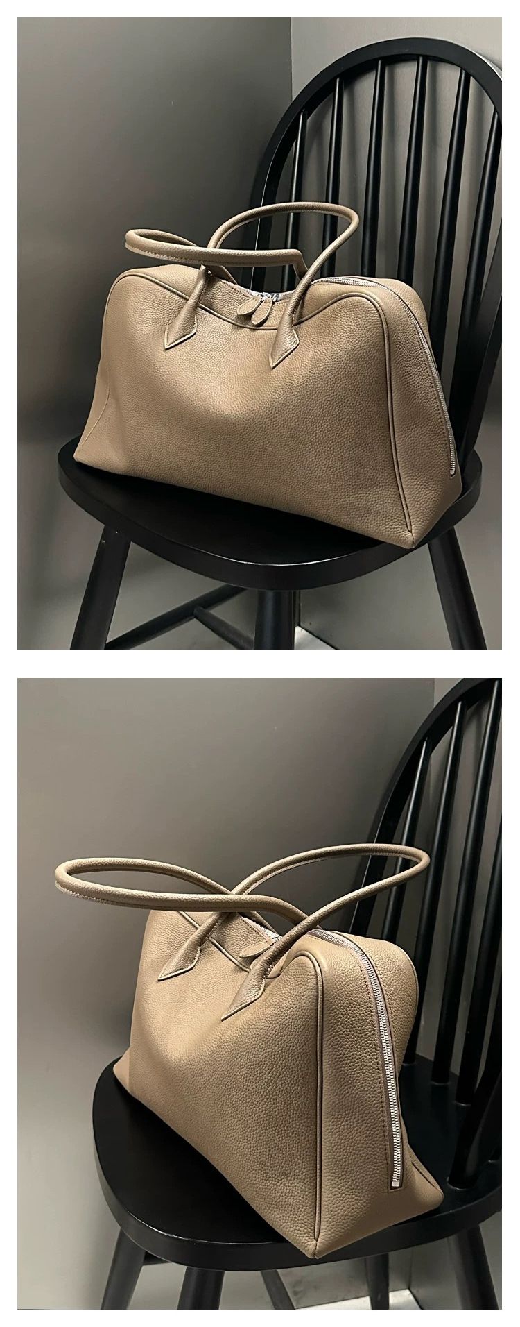 Minimalistischer Stil Leder 2025 New Boston Große Kapazität Kopfschicht Rindsleder Unterarm Tote Schultertasche_voghion.com