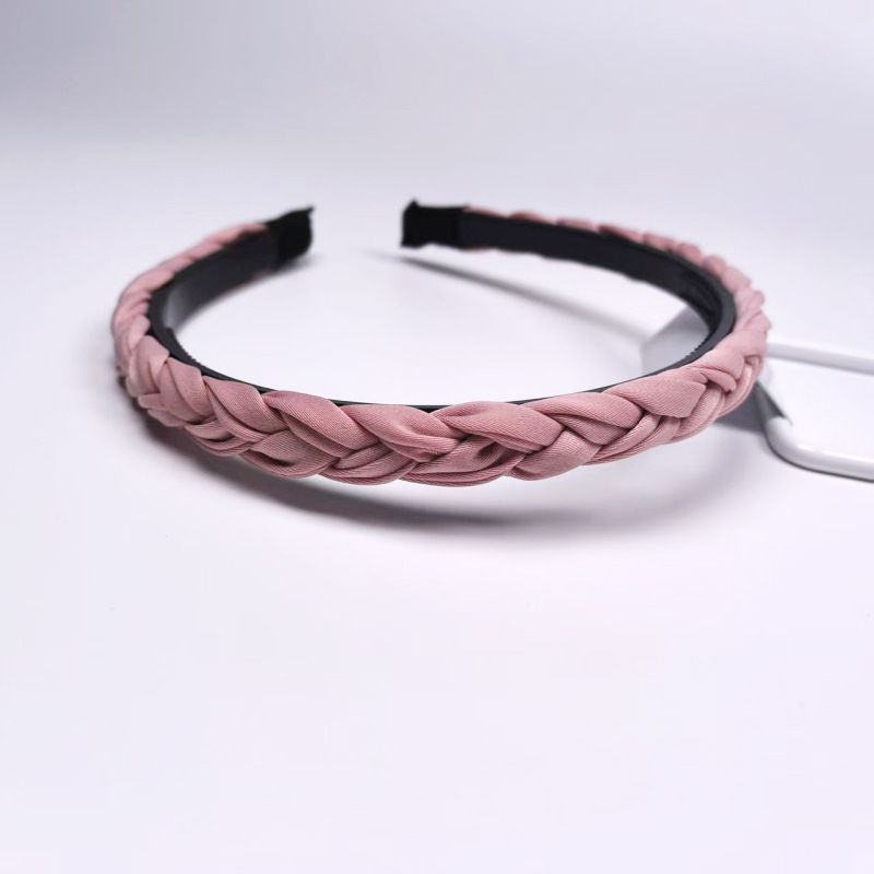 Fascia per capelli intrecciata antiscivolo con dentini, testa di treccia in tessuto versatile e minimalista, fermaglio per capelli a pressione sottile, elegante accessorio per capelli da donna_voghion.com