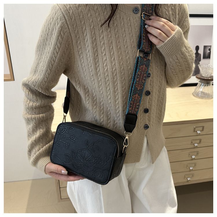 Kamera ležerna jednostavna retro modna crossbody torba na jedno rame od PU širokopojasne tkanine na jedno rame, mala kvadratna ženska torba_voghion.com
