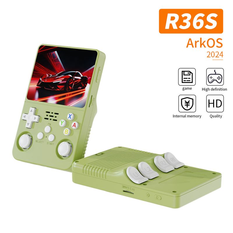 R36S Multi Color Jauna atvērtā pirmkoda divu sistēmu konsole arkādes nostalģiska palmu spēle_voghion.com