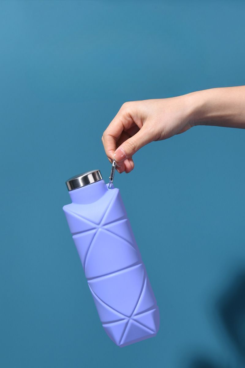 Silicone Foldable Water Storage Cup Food Grade Sports Outdoor Retractable With Lid Anti-scalding Travel Cycling_voghion.com