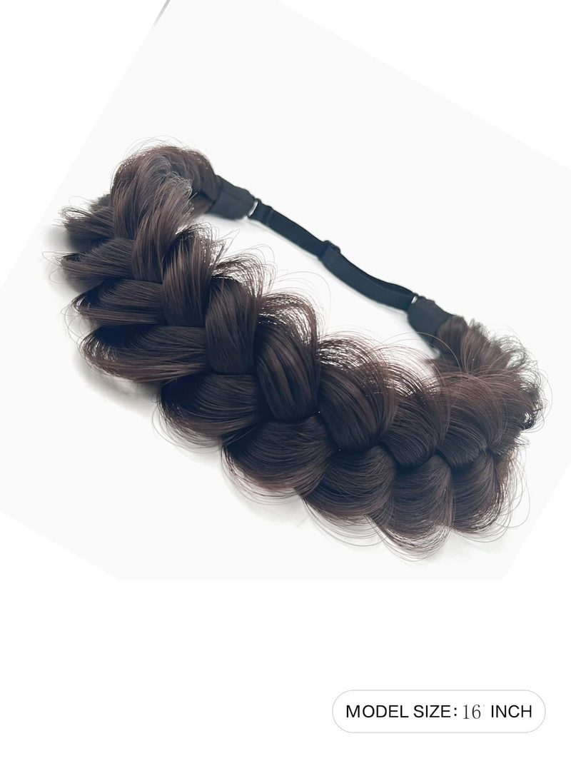 1 gab. tīras, ar rokām adītas bizes parūka, sintētiskas bizes, savītas, elastīgas ar regulējamu jostu, pītas galvas saites, matu pieaudzējums_voghion.com