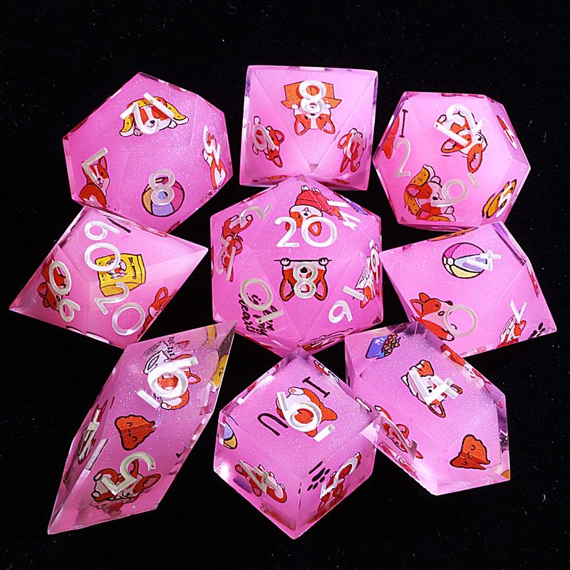 Luminous 9 Polyhedral Sets Of Dice D&D Corgi Chaos For Dungeons Dragons RPG_voghion.com