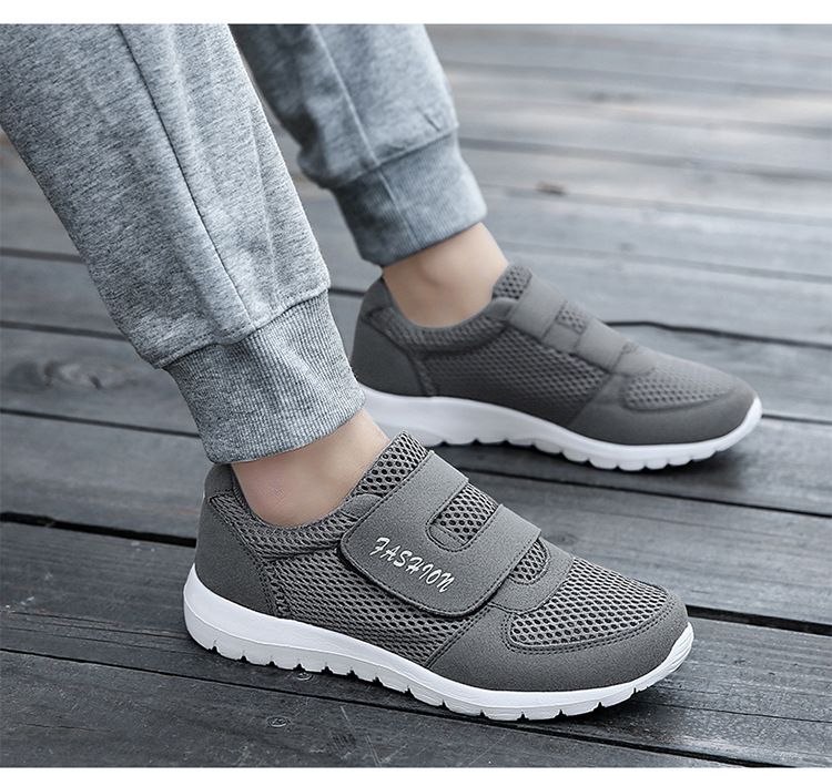Zees Scarpe da passeggio per uomini di mezza età e anziani, Sport da ballo quadrato per donne, Scarpe casual in rete con velcro, Scarpe singole_voghion.com