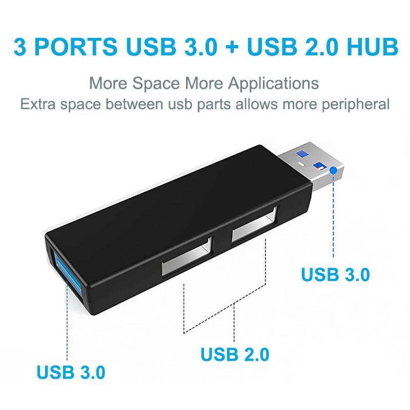 USB elosztó hub egy 3.0 és kettő 2.0 gyors sebességű adapter több USB 3 portos hosszabbító Macbook laptophoz, számítógép tartozékokhoz_voghion.com