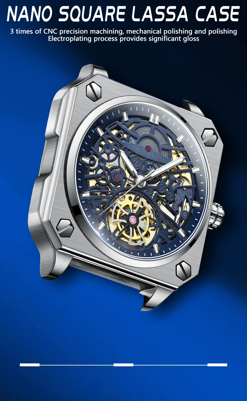 New light luxury couple square tourbillon automatic mechanical watch crystal transparent waterproof wristwatch_voghion.com