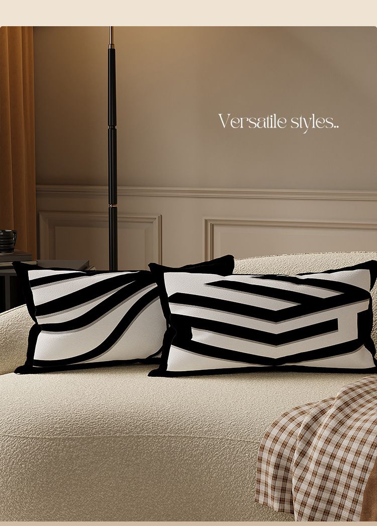 Luxus-Stil Sofa Wohnzimmer High-End dekorative Auto Büro Kissen lange Streifen Lendenkissen mit Einsatz_voghion.com