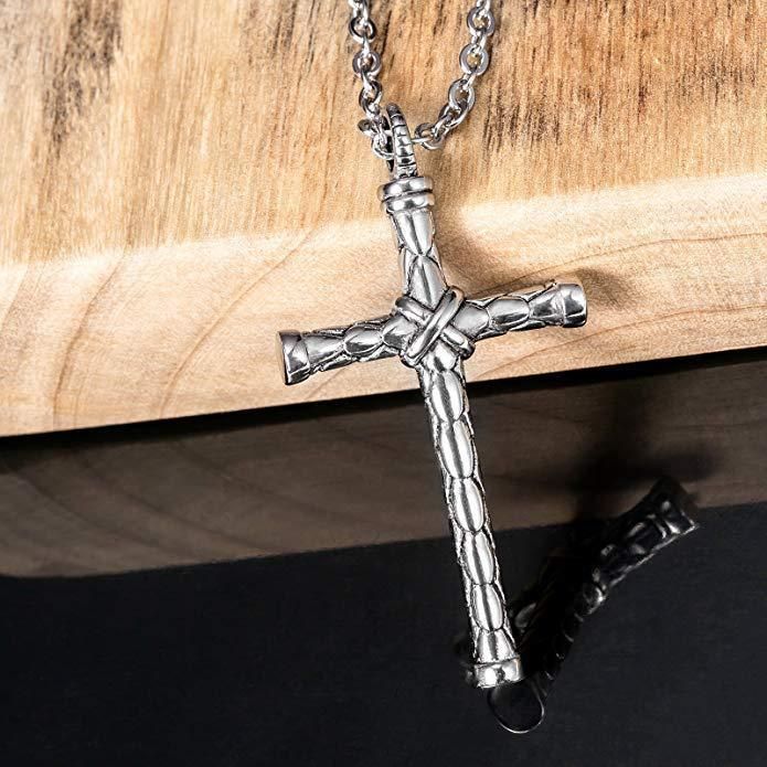 Collana con ciondolo lungo e croce semplice per uomo e donna, stile hip hop_voghion.com