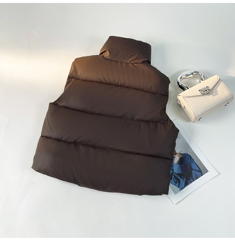 Women's Clothing Quilted Sleeveless Vest – Short Puffer Gilet With Stand Collar, Lightweight & Stylish For Layering_voghion.com