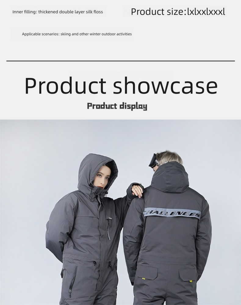 Ski Suit Cold-Proof Men And Women One-Piece Outdoor Set Waterproof Windproof Thickened Warm Integrated Riding Fishing_voghion.com