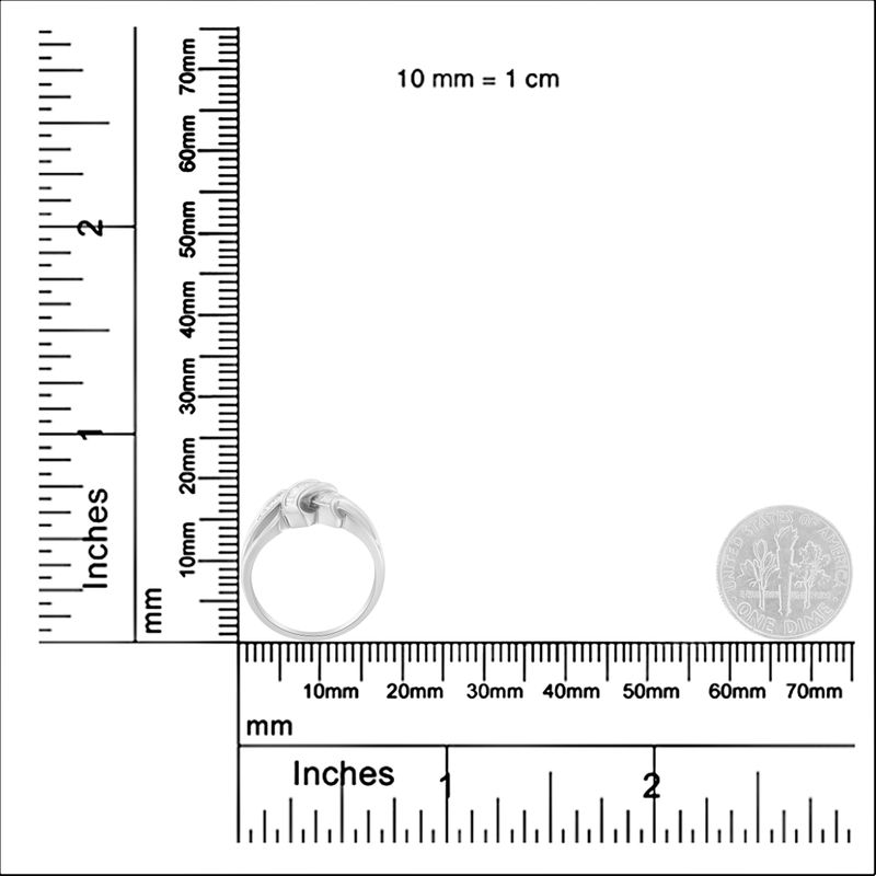 14K White Gold 1/3 Cttw Channel Set Baguette Diamond Bypass Ring Band (H-I Color, SI1-SI2 Clarity) - Ring Size 7_voghion.com