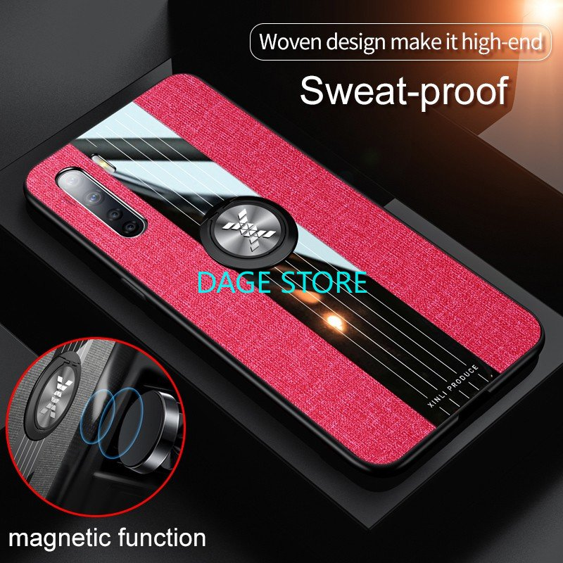 Pouzdro pro OPPO A91 s nárazuvzdorným kroužkem na prst a pevným stojánkem._voghion.com