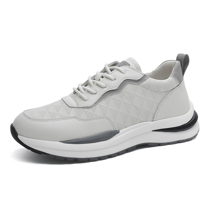 Herenschoenen Leer Koeienhuid Witte schoenen Herensportschoenen Boardschoenen Heren Ademende Casual Sportschoenen_voghion.com