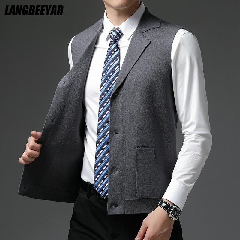 Level 4 Super Anti-Pilling Top Grade Pleuche Neue Herbst Revers Mode Marke Strickjacke Lässig Trendy Pullover Weste_voghion.com