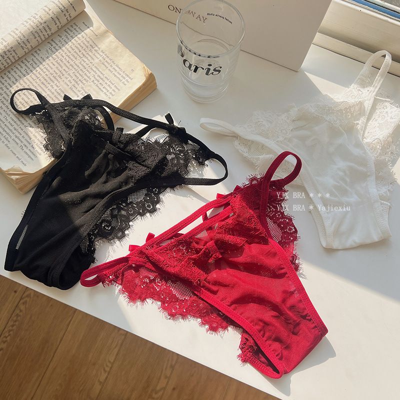 LuvBox French Romantic ~ Mutandine triangolari sottili traspiranti in stile puro desiderio, sexy ed estivo, in pizzo, per donna_voghion.com