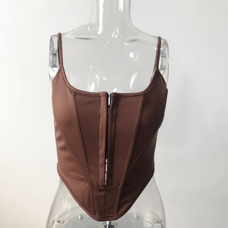 Abbigliamento donna Corsetto a lisca di pesce in vita sottile con bretelle senza schienale a forma di diamante_voghion.com