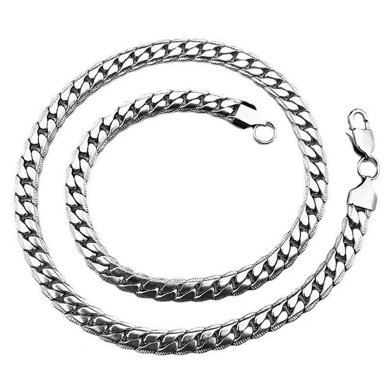 Collana in acciaio inossidabile con catena cubana, tendenza personalità NK, in titanio criptato, da uomo, hip-hop, gioielli di tendenza_voghion.com