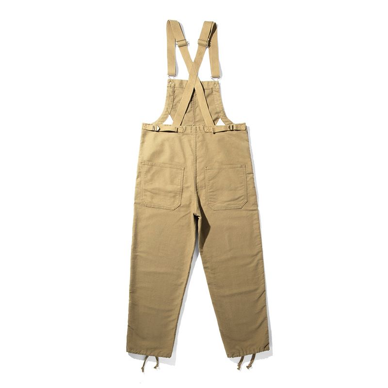 Men's loose straight leg broadleg suspender jumpsuit_voghion.com