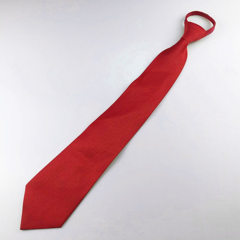Men's Solid Color Zipper Tie 44cm Easy Pull Lazy Workwear Convenient Formal Business Korean Style Polyester_voghion.com