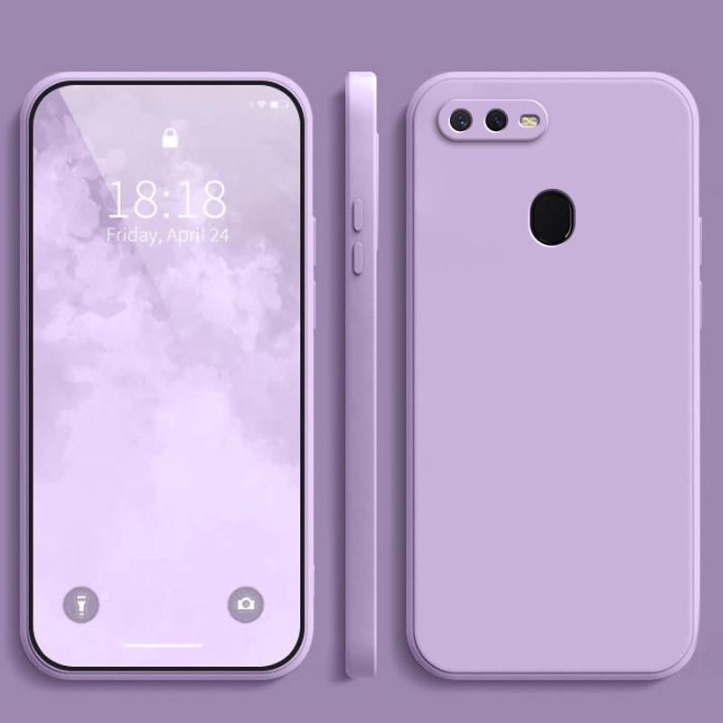 Case For Oppo A5s (AX5s) A7 A12 A7x F9 Solid Color Simple Plain Color Anti Drop Silicone Shockproof Protective Cover Phone Case_voghion.com