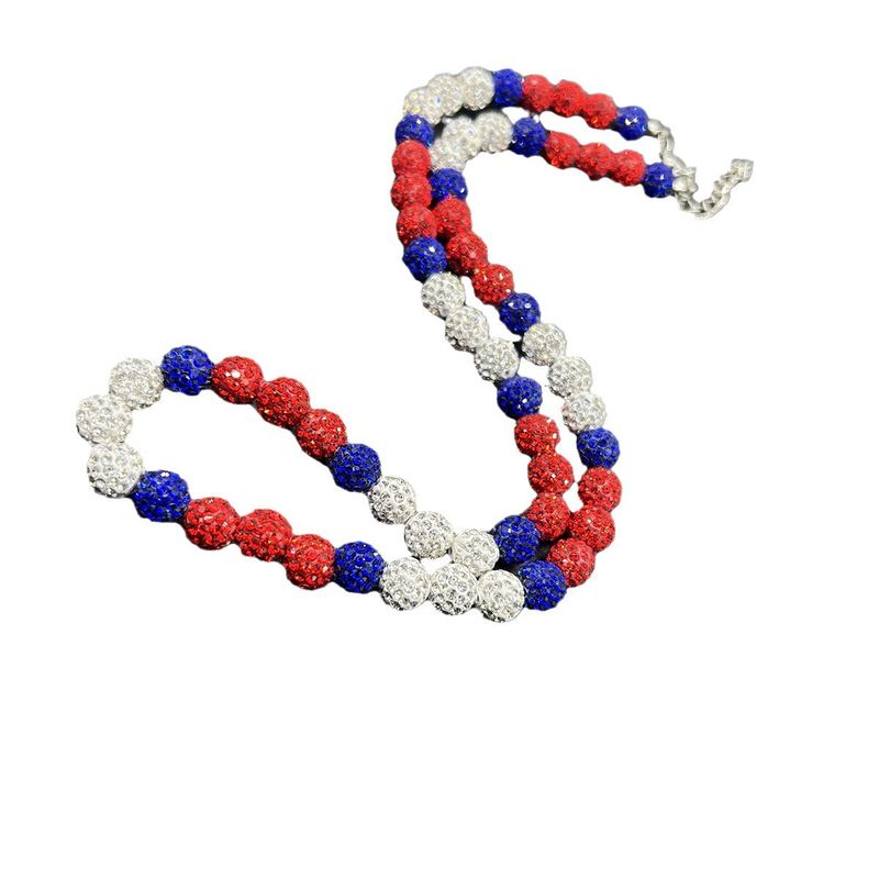 Collana da baseball per uomo e donna - Collana con ciondolo in cristallo scintillante hip hop con strass multicolore, design a 6 file di diamanti, catena regolabile_voghion.com