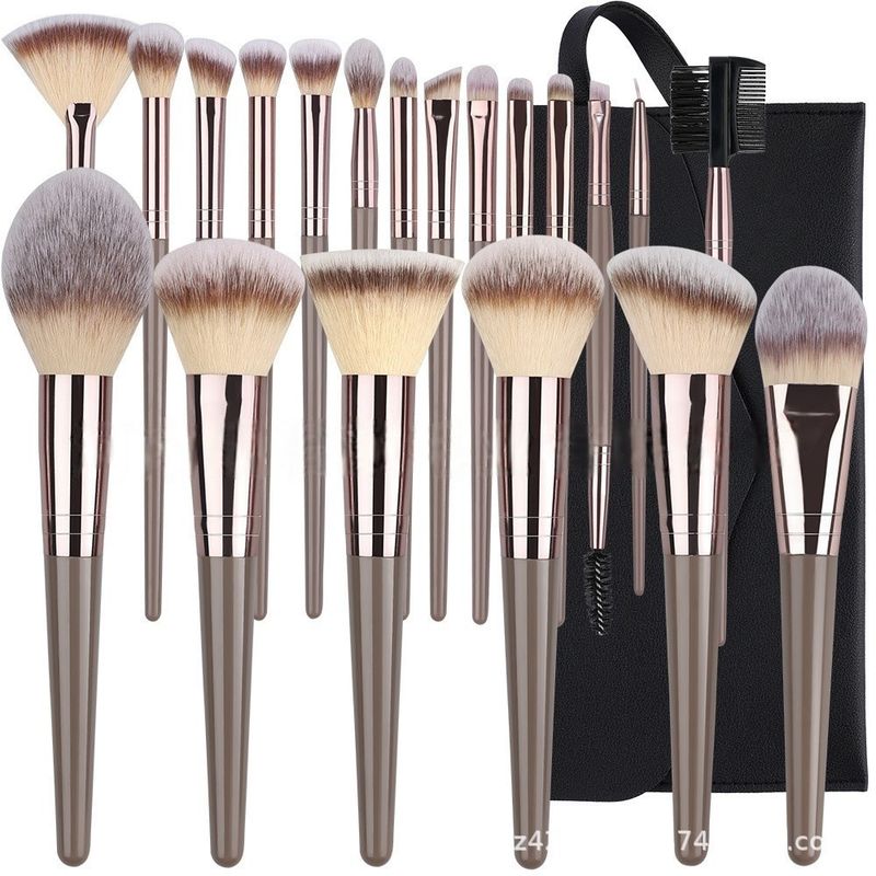 Champagnerfarbenes Make-up-Pinsel-Set, 20-tlg., 15-tlg., 10-tlg., tragbarer Rougepinsel mit weichen Borsten, komplettes Set mit Foundation-Pinseln_voghion.com