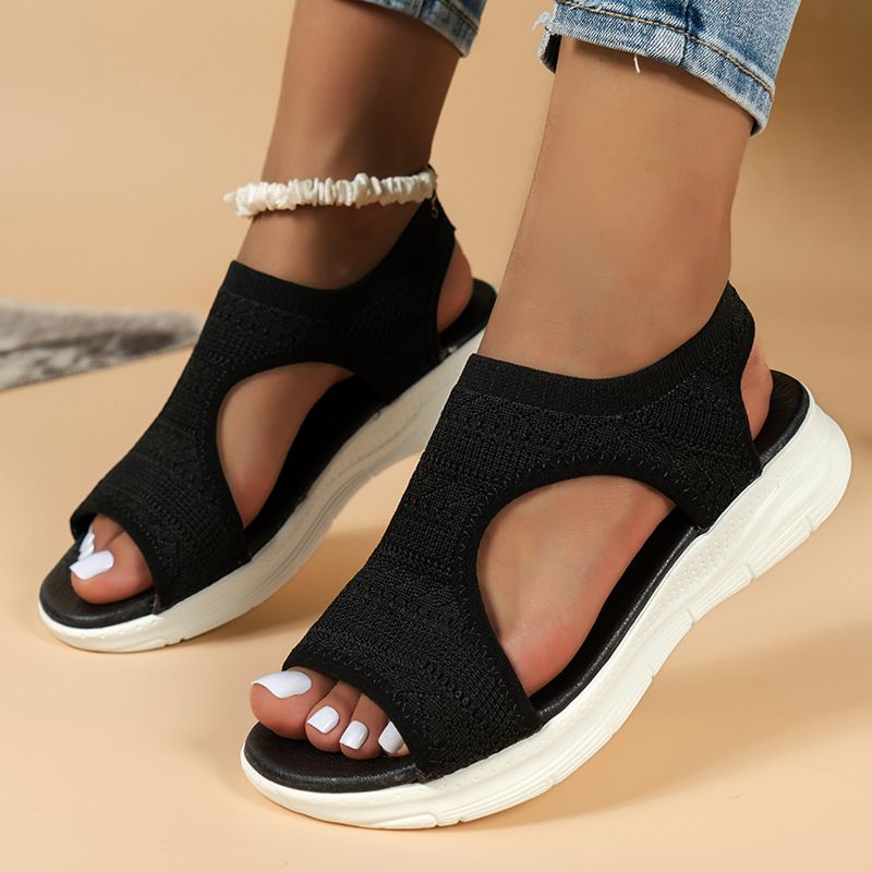 2025 Open Toed Women's Flying Woven Mixed Batch Adhesive Roman Sandals_voghion.com