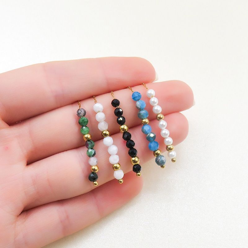 New High-End Ancient Pearl For Women Chinese Style Retro Natural Stone Long Tassel Titanium Steel Drop Earrings_voghion.com