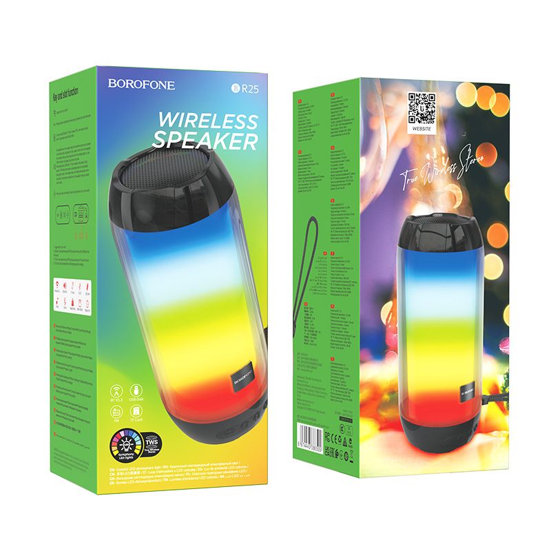 Festival de musique BR25 coloré lumineux Bluetooth sans fil Portable sport extérieur carte Insertion Mini haut-parleur_voghion.com