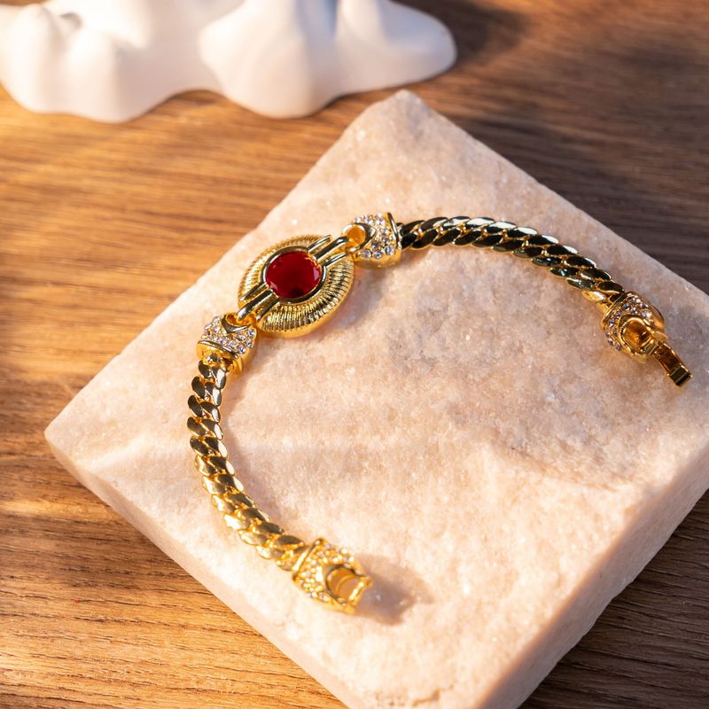 Set di collane francesi di alta qualità placcate in oro e rame rubino JBK, gioielli vintage occidentali antichi_voghion.com