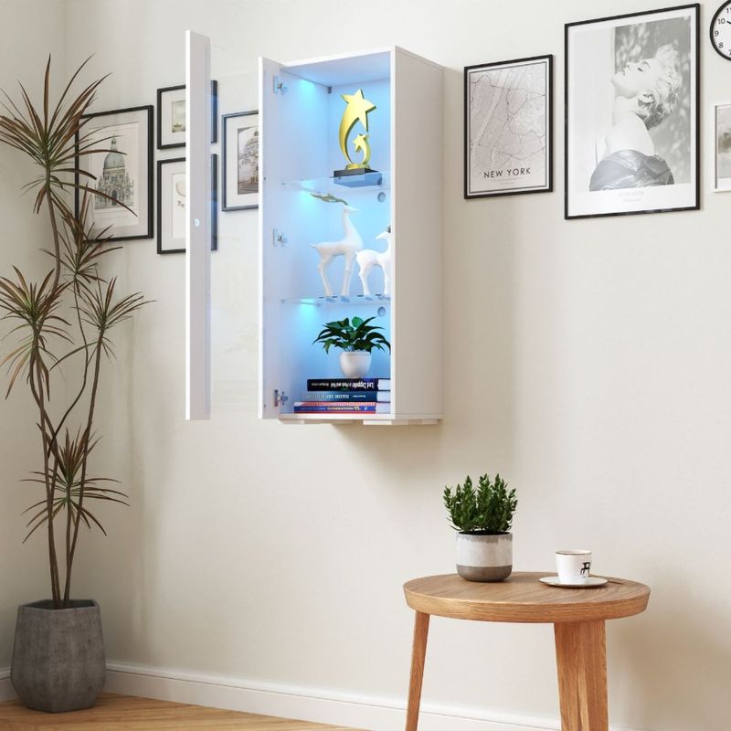 Ufficio Soggiorno Striscia Alluminio Vetro Camera da letto Stanza per armadi con lampada di stoccaggio Scaffali con_voghion.com