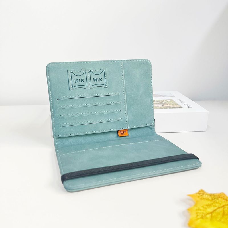 RFID Blocking Travel Wallet – Slim PU Leather Passport Holder With Multiple Card Slots For Men & Women, Secure & Lightweight (12 Colors Available)_voghion.com